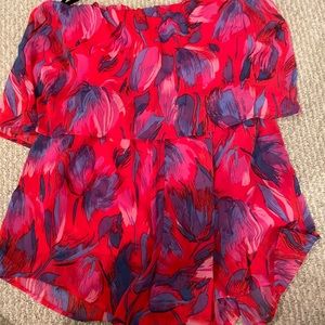Red and purple flowered romper